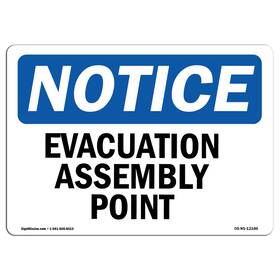 Signmission 755874532491 Osha Notice Sign - Evacuation Assembly Point Aluminum Protect Your B