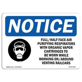 Signmission 755874536314 Osha Notice Sign - Fullhalf Face Air Purifying Aluminum Protect Your