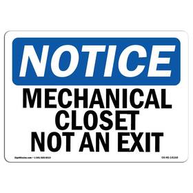 Signmission 755874542056 Osha Notice Sign - Mechanical Closet Not An Exit Aluminum Protect Yo