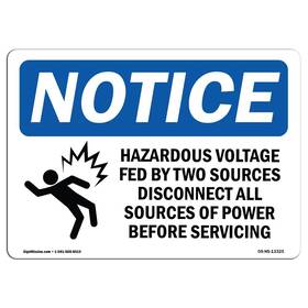 Signmission 755874587507 Osha Notice Sign - Hazardous Voltage Fed By Aluminum Protect Your Bu