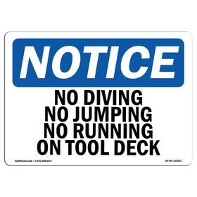 Signmission 755874644439 Osha Notice Sign - No Diving Jumping Running On Pool Deck Aluminum Si