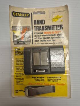 360-3012 Stanley Nos Garage Door Opener Remote With Clip Hand Transmitter Two Button