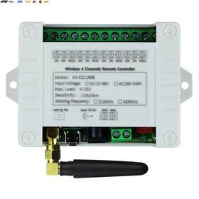 Ak-c211008 Usa-viralfinds Smart Multiple Dc 12v 24v 36v 10a 433mhz 4 Channel Wireless Relay Rf Remote Cont