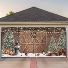 Rustic Christmas Garage Door Cover 13 X 6 Ft Wood Barn Banner Dec.... Fixed Price $31.24.