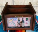 Rustic Wooden Remote Control Holder Country Home Decor Wine Bottles Grape Opener. Fixed Price $9.99.