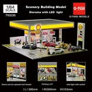 Diorama 1/64 Car Garage Model Led Lighting Gas Stations Parking Lot Scene. Fixed Price $41.84.