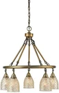 Allen + Roth Lynlore 24.02-IN 5-LIGHT Old Brass Vintage Mercury Glass Draped Cha. Fixed Price $199.00.