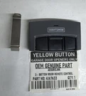 41A7633 Sears Craftsman Genuine Oem Remote Button W/clip & Batt Yellow. Fixed Price $34.99.