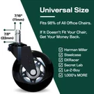 5-PACK The Office Oasis Black Rollerblade Chair Wheels (up To 650 Lbs). Fixed Price $39.99.