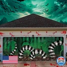 Tingjoo 7X16FT Halloween Garage Door Cover Decoration Sandworm Black/white Strip. Fixed Price $38.38.