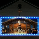 Ganeen 6.4X16FT Led Christmas Garage Door Banner Rustic Nativity Farm. Fixed Price $19.32.
