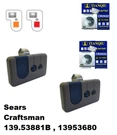 Sears Craftsman 2PACK 139.53681B Garage Door Opener 1BTN Remote 139.53680 390MHZ. Fixed Price $19.70.