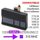 1/2 Door Opener Remote For Liftmaster 3800PLD 3575 365LM 373LM 41AC050-2M. Fixed Price $21.14.