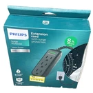 Philips 8FT Extension Cord 3-OUTLET Surge Protector Power Strip Elite Black. Fixed Price $10.87.