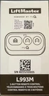 Liftmaster L993M Myq 3-BUTTON Remote Control Transmitter For Garage Gate Openers. Fixed Price $38.95.