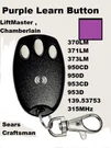 Liftmaster Craftsman Garage Door Opener Mini Remote Part For Purple Learn Button. Fixed Price $12.95.
