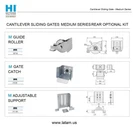 Beninca Hi-motions Cantilever Sliding Gates Support Roller Rear Optional Kit. Fixed Price $129.00.