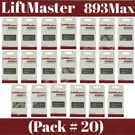 893MAX Button Liftmaster Visor Remote Control Garage Door Opener Pack # 20. Fixed Price $183.99.