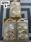 Nos 3-PACK Lot 2/PC National Hardware N245-811 Brass Undershelf Coat Hook 35LB. Fixed Price $18.61.