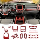 27X Red Carbon Fiber Interior Trim Kit Cover Decor Accessories For Dodge Ram 18+. Fixed Price $212.99.