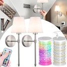 Wireless Peel And Stick Wall Sconces - Set Of 2 Battery Operated Lights. Fixed Price $116.99.