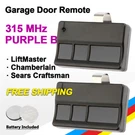1/2PC Garage Door Opener Remote For Raynor Purple 371RGD 372RGD 373RGD, 315 Mhz. Fixed Price $21.98.