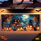 7 X 16 Ft Halloween Garage Banner Large Hanging Backdrop Door.... Fixed Price $55.12.