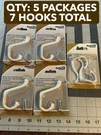 Nos 5-PACK National Hardware N266-049 Heavy Duty Coat Clothes Hat Hook White. Fixed Price $27.37.