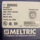(2) Ea 63-68043 Meltric DSN60 Inlet Plug. Fixed Price $100.00.