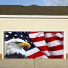 Csfoto American Flag And Bald Eagle Theme Garage Door Decorative Banner 6X13FT. Fixed Price $89.99.