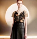 Anthropologie Golden Garden Top 6 Medium Velvet Floral Bling Shimmering Sparkles. Fixed Price $58.52.