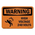 High Voltage 240 Volts Ansi Warning Sign Metal Plastic Decal. Fixed Price $47.99.