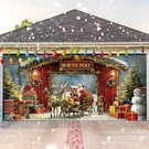 6 13 Ft Christmas Garage Door Banner Cover North Pole Snowy Xmas Tree Photo.... Fixed Price $32.87.