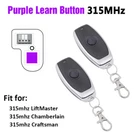 315MHZ Purple Learn Button Garage Door Remote Control Keychain For Craftsman. Fixed Price $12.77.
