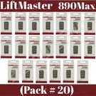 Liftmaster 890MAX +2. Security Mini Key Chain Garage Remote Control Pack # 20. Fixed Price $199.00.
